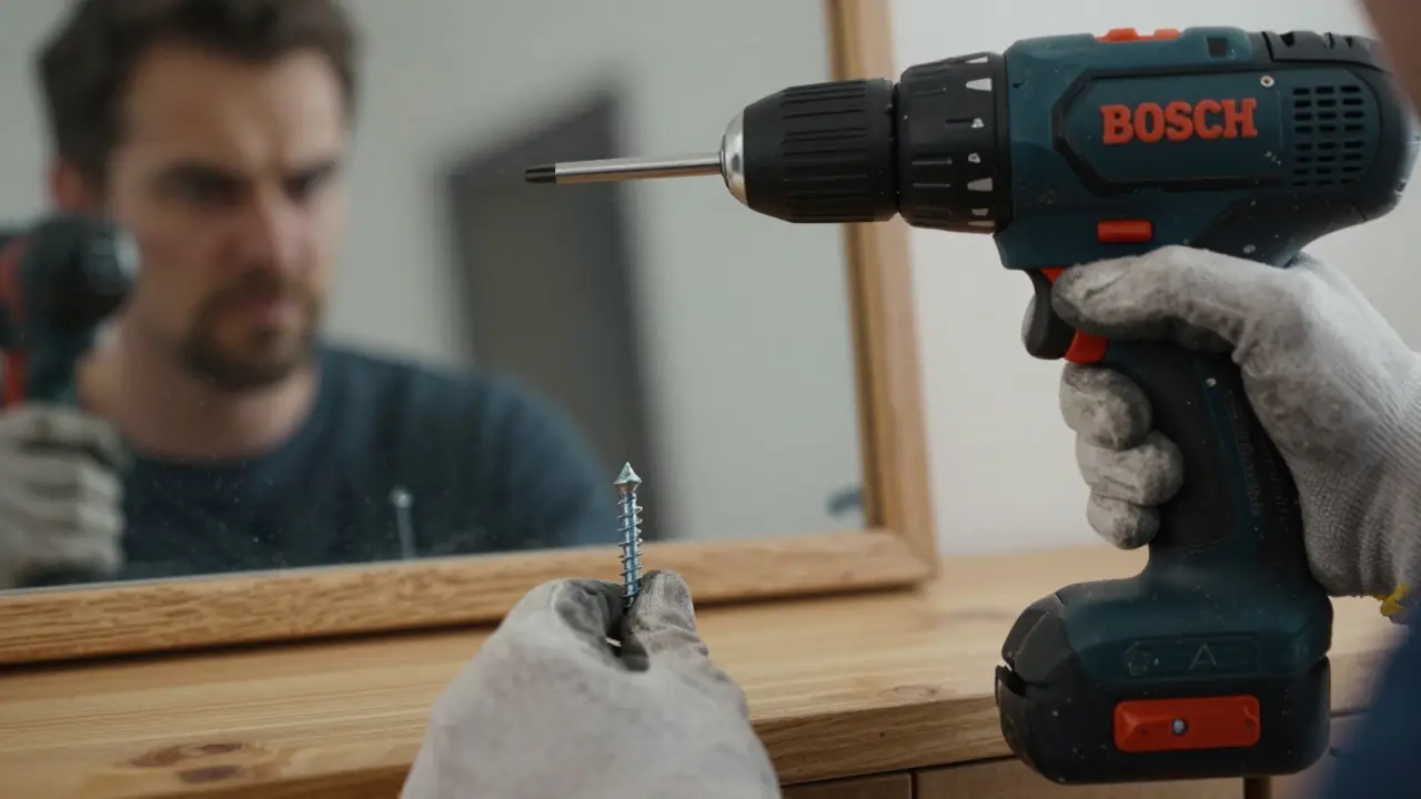 Zwei Hände: eine mit einem präzisen Profi-Schrauber, die andere mit einem kaputten Billigwerkzeug – der Kontrast der Werkzeugqualität ist deutlich sichtbar.