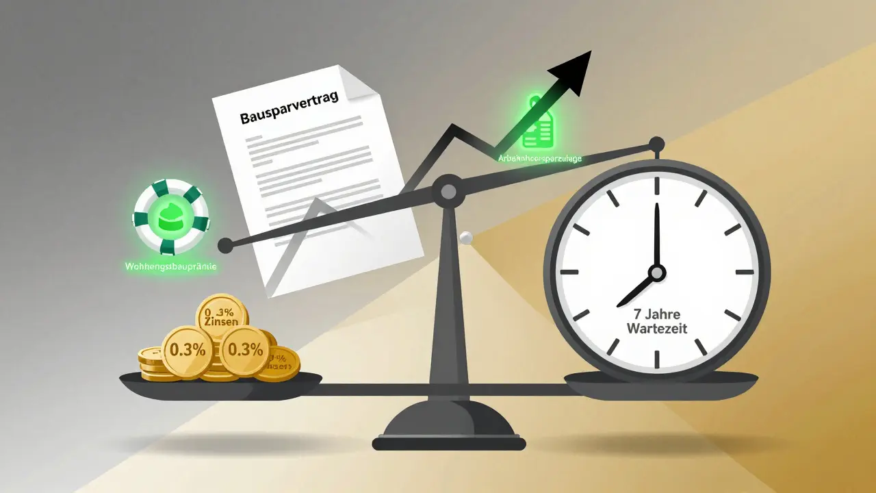 Waage mit niedrigen Zinsen und langer Wartezeit gegen Inflation und Förderungen.