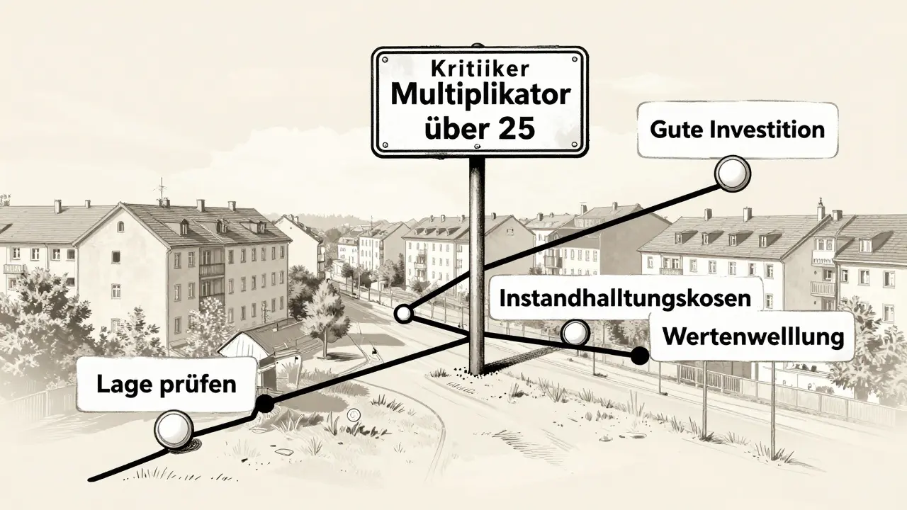 Wegweiser zeigt Schritte zur sicheren Immobilieninvestition in Österreich.