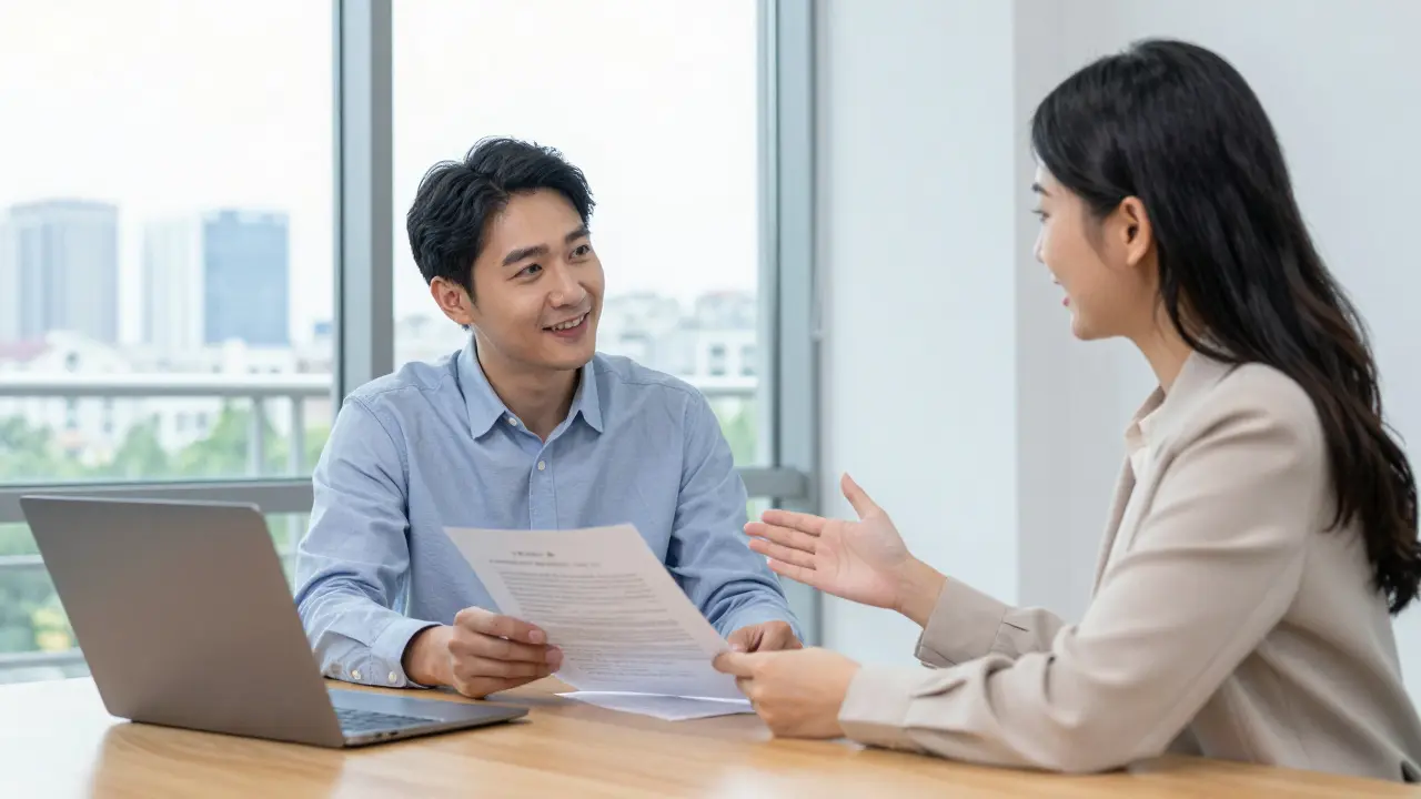Beratungsgespräch zwischen einem Immobilienbesitzer und einem Anwalt.