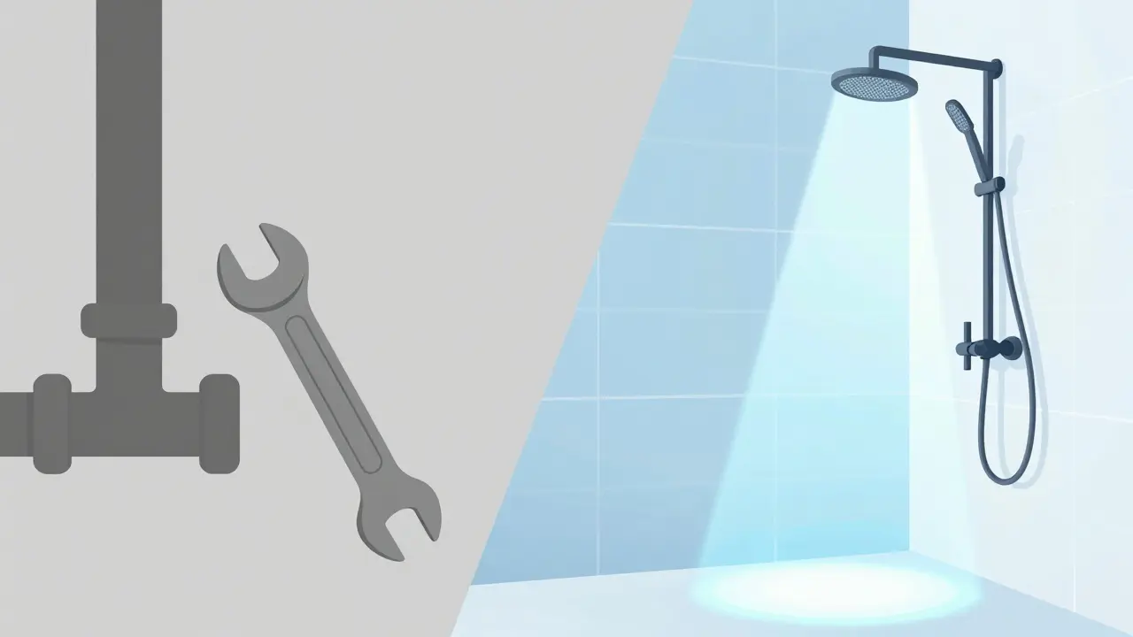 Kontrast zwischen Reparatur und energetischer Sanierung