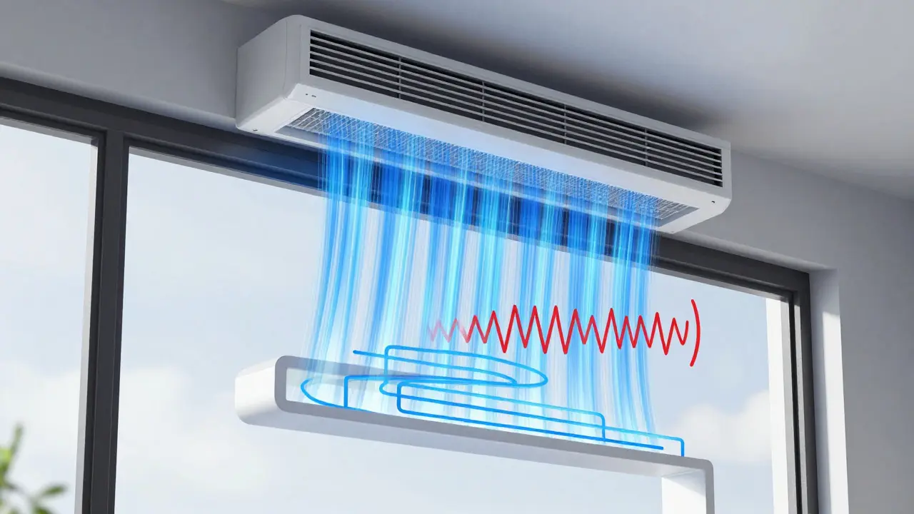 Moderner Fensterrahmen mit integriertem Lüftungssystem zur Geräuschreduktion