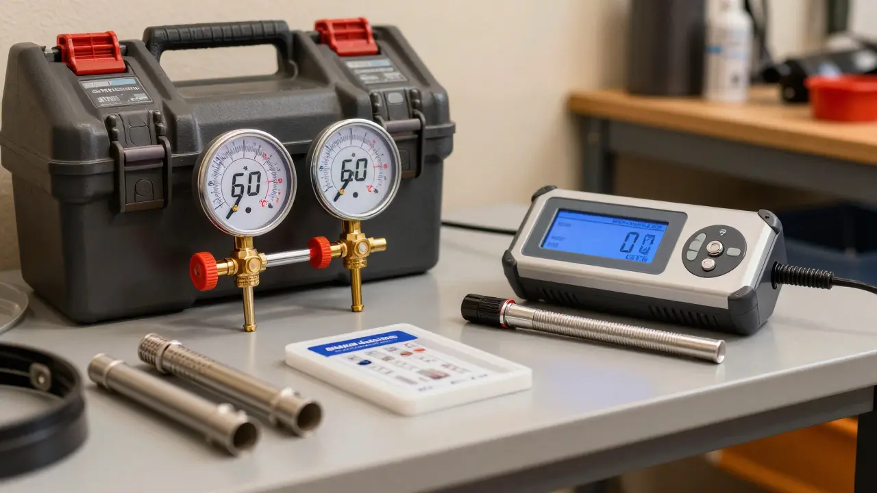 Werkzeuge zur Wasserkontrolle: Thermometer, Testkit und Isolierung