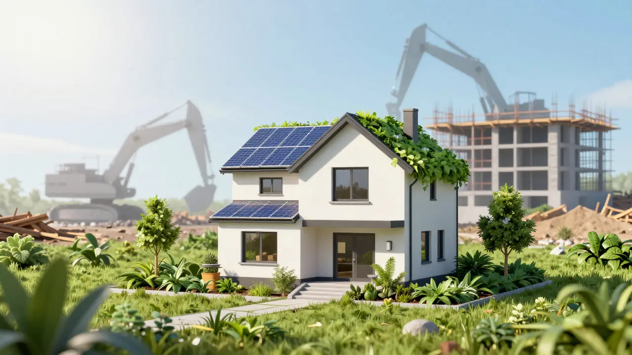 Sanierung vs Neubau Konzept mit grauer Energie