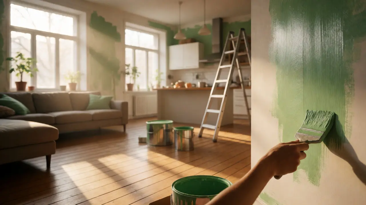 Renovierung des Eigenheims mit frischer Farbe